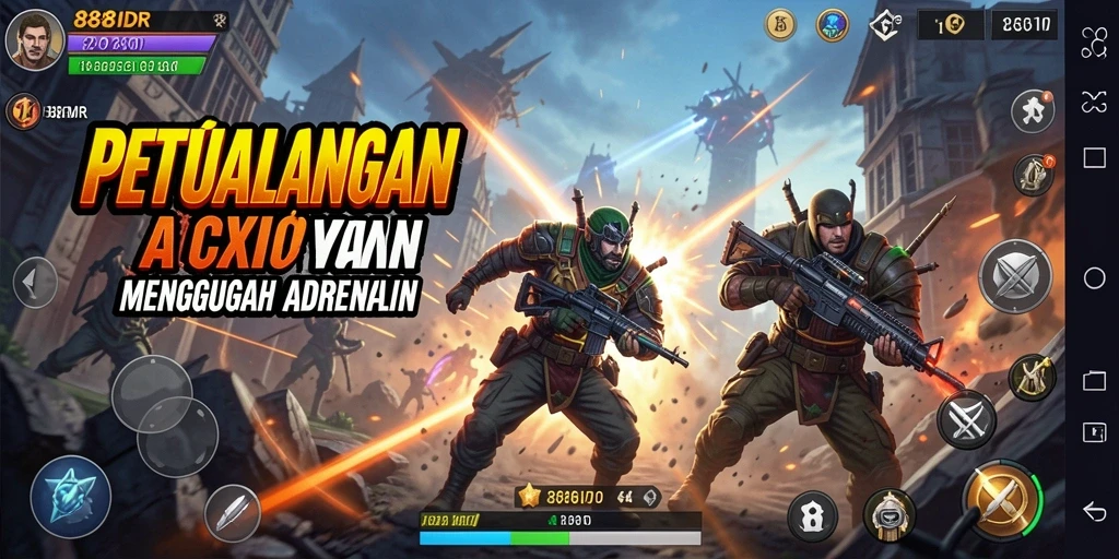 Gameplay 888IDR menampilkan aksi intens penuh tantangan.