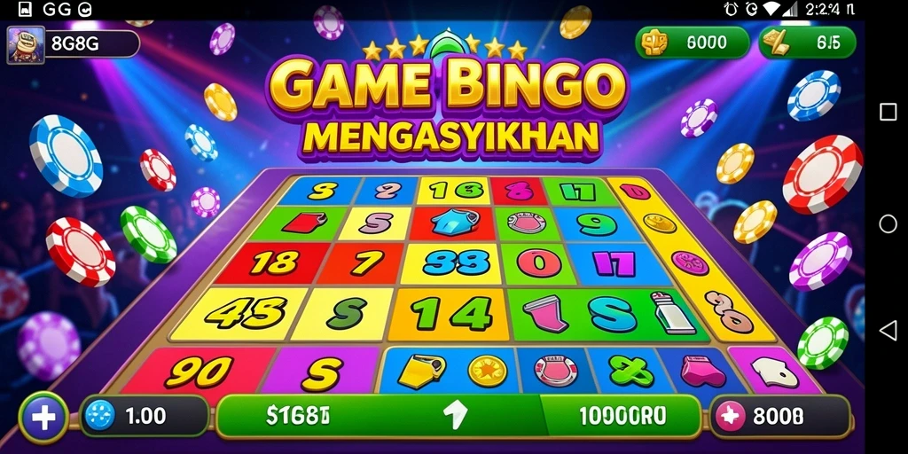 Tampilan permainan Bingo interaktif di 8G8G yang penuh warna.