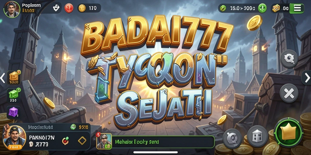 Tampilan gameplay seru dari BADAI777 yang menunjukkan manajemen bisnis.