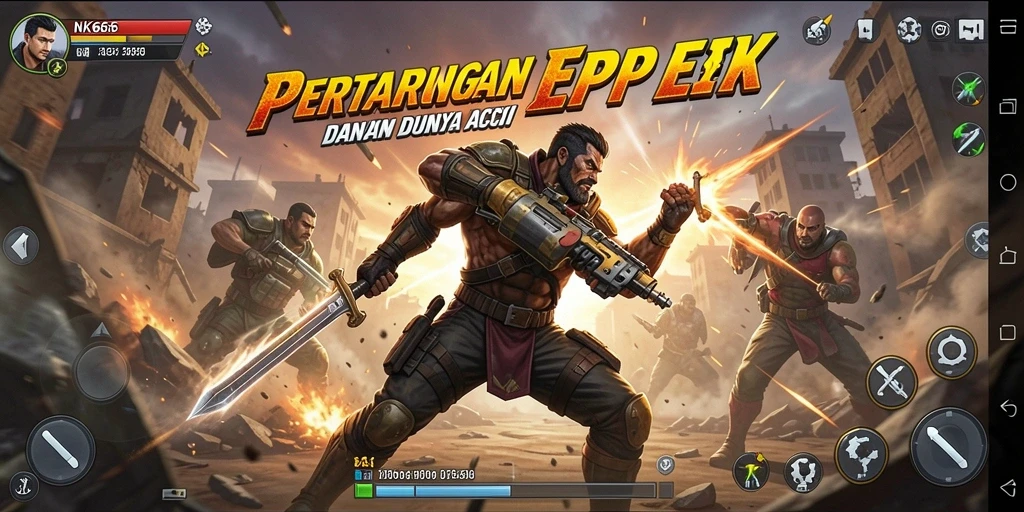 Tampilan aksi menegangkan dalam gameplay NK666.