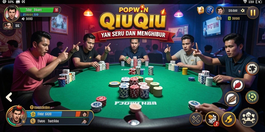 Tampilan seru dari gameplay QiuQiu di POPWIN.