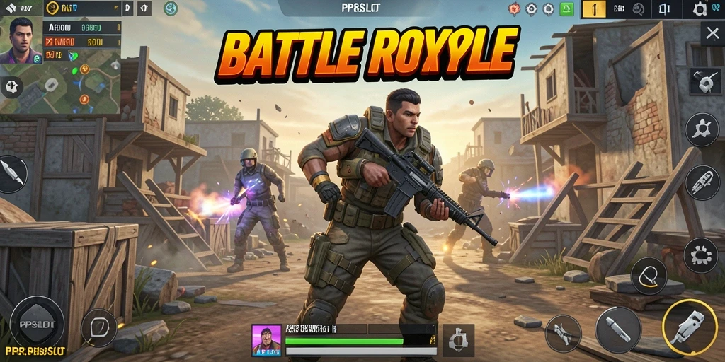 Tangkapan layar gameplay seru PP8SLOT di arena Battle Royale.